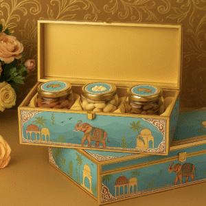Tanishi Premium Trio Gift Hamper – 3×150g (Cashews + Almonds + Raisins)