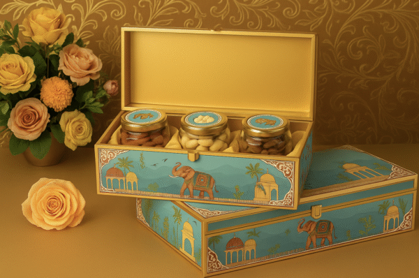 Tanishi Premium Trio Gift Hamper – 3×150g (Cashews + Almonds + Raisins)