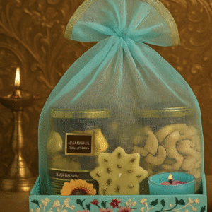 Tanishi Luxury Candles & Kaju Bites Set Gift Hamper– Option A